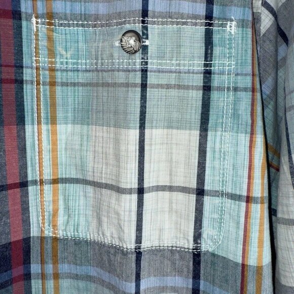 Tommy Bahama Tortola Sunwash Check Plaid Shirt 3XLB Big & Tall Azul Mar Cotton - Picture 4 of 12
